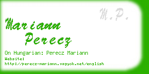 mariann perecz business card